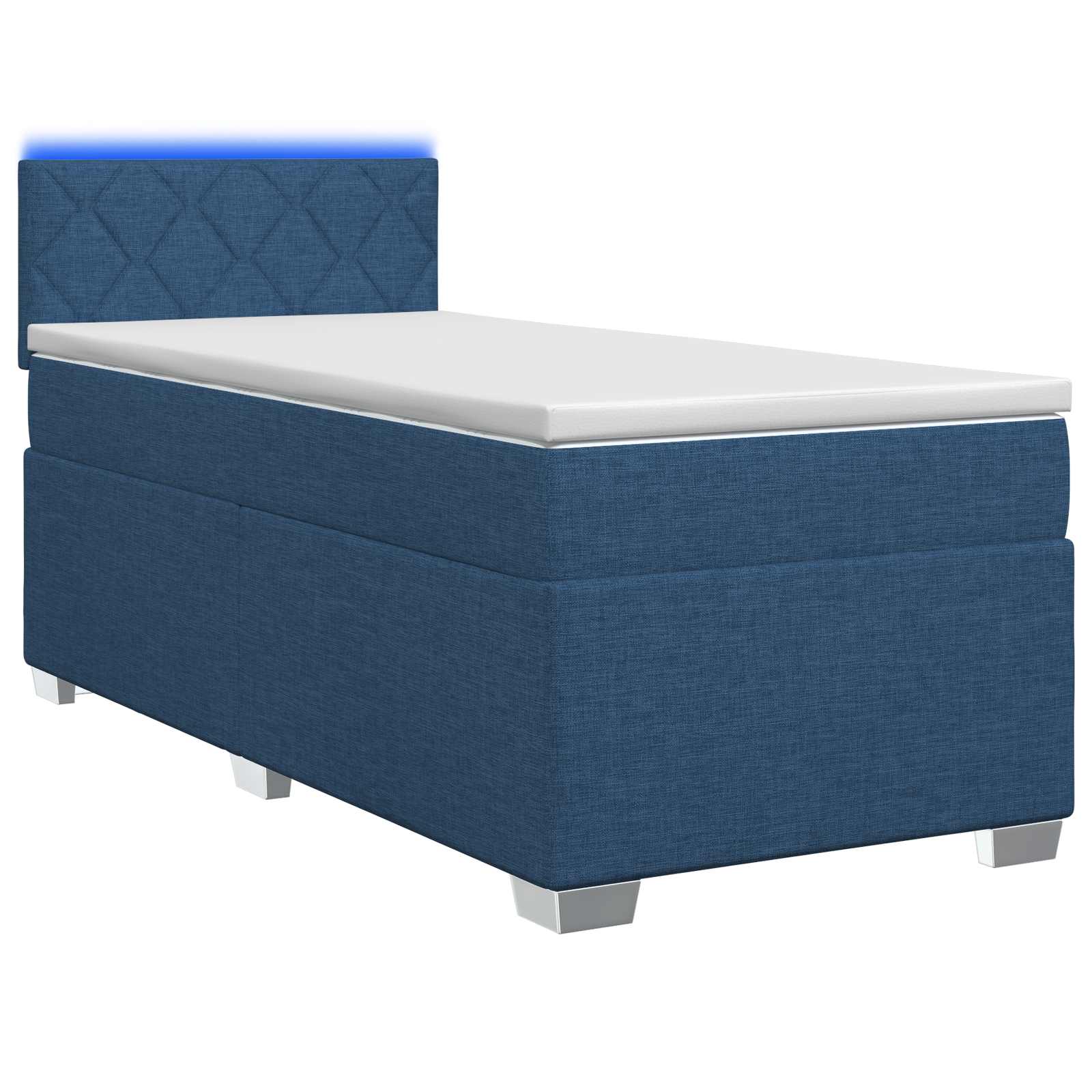 Letto con Box Spring, Materasso e LED Blu 80 x 200 cm Tessuto | homemem39