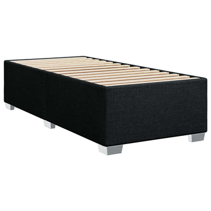 Letto con Box Spring, Materasso e LED Nero 90 x 190 cm Tessuto