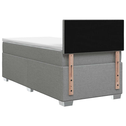 Letto con Box Spring, Materasso e LED Grigio Chiaro 90 x 190 cm