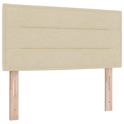 Letto con Box Spring, Materasso e LED Crema 100 x 200 cm