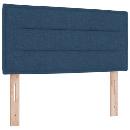 Letto con Box Spring, Materasso e LED Blu 100 x 200 cm Tessuto