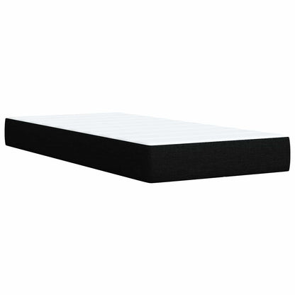 Letto con Box Spring, Materasso e LED Nero 100 x 200 cm Tessuto