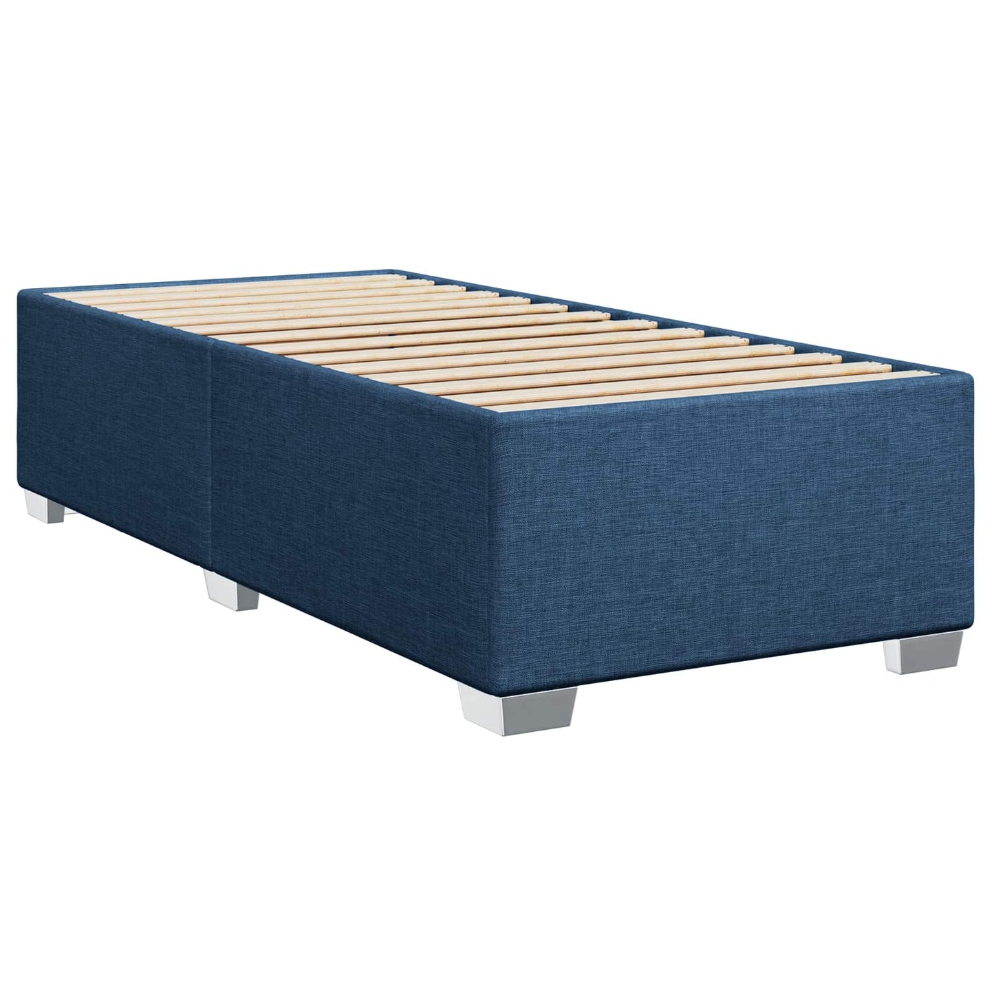 Letto con Box Spring, Materasso e LED Blu 100 x 200 cm Tessuto