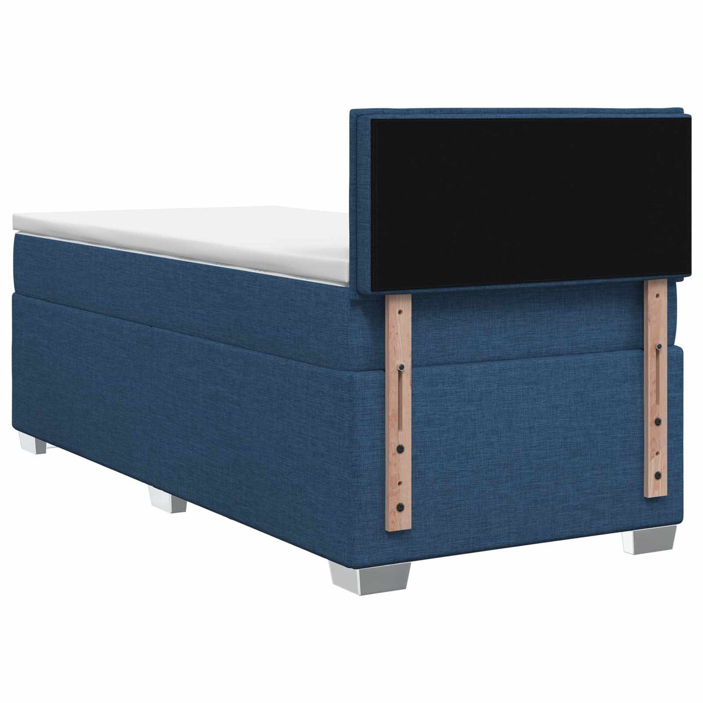 Letto con Box Spring, Materasso e LED Blu 100 x 200 cm Tessuto