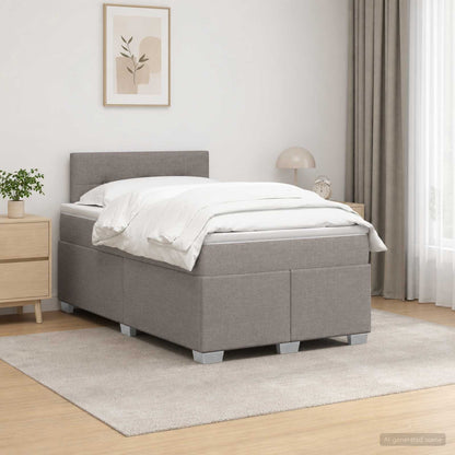 Letto con Box Spring, Materasso e LED Tortora 120 x 200 cm | homemem39