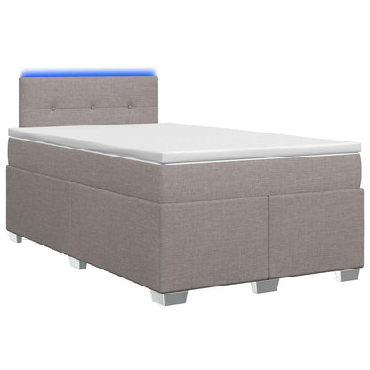 Letto con Box Spring, Materasso e LED Tortora 120 x 190 cm | homemem39