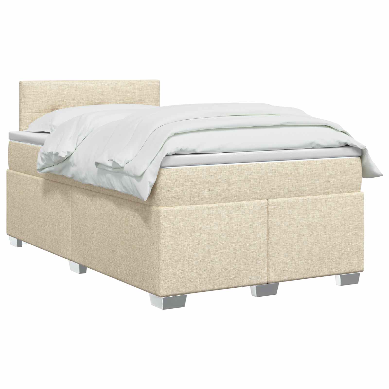 Letto con Box Spring, Materasso e LED Crema 120 x 190 cm | homemem39