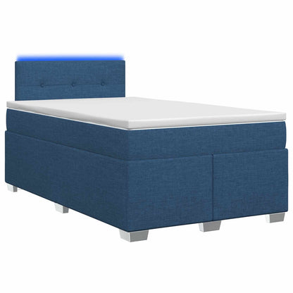Letto con Box Spring, Materasso e LED Blu 120 x 190 cm Tessuto | homemem39