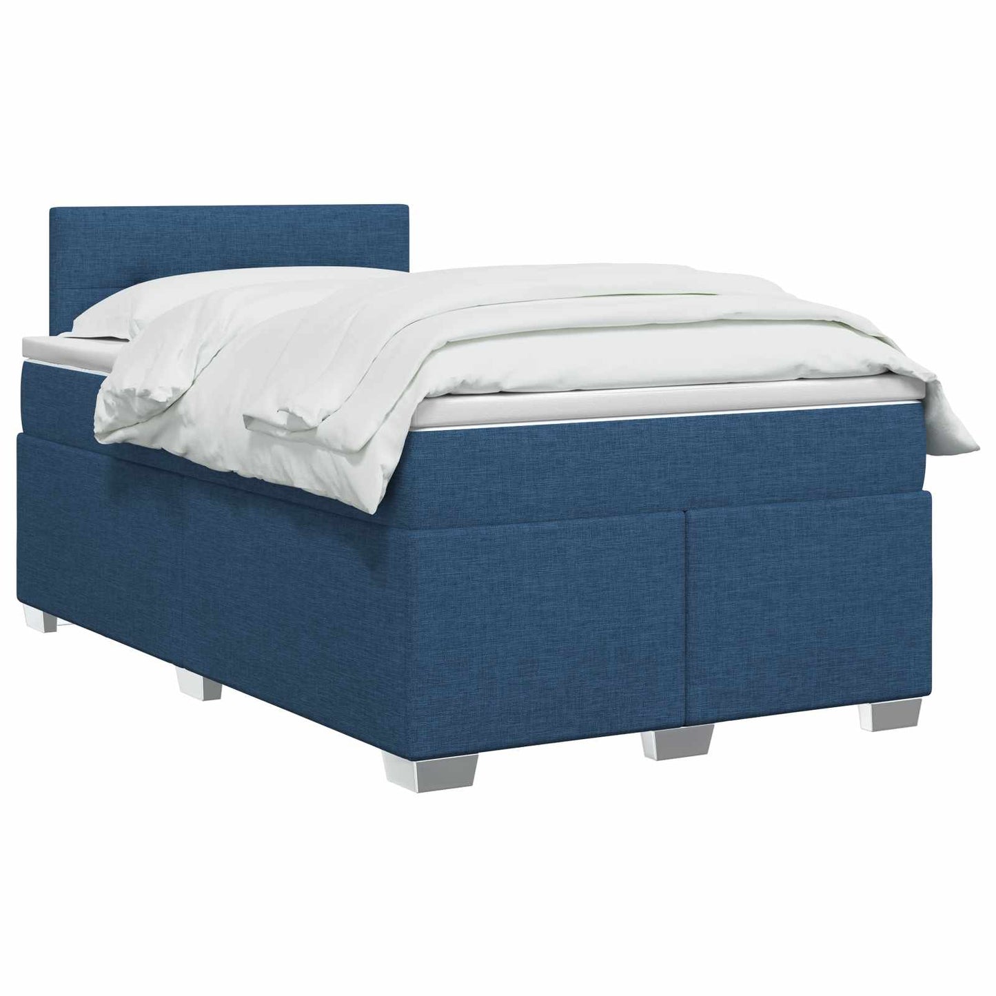 Letto con Box Spring, Materasso e LED Blu 120 x 190 cm Tessuto | homemem39