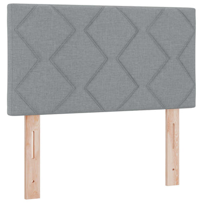 Letto con Box Spring, Materasso e LED Grigio Chiaro Tessuto | homemem39