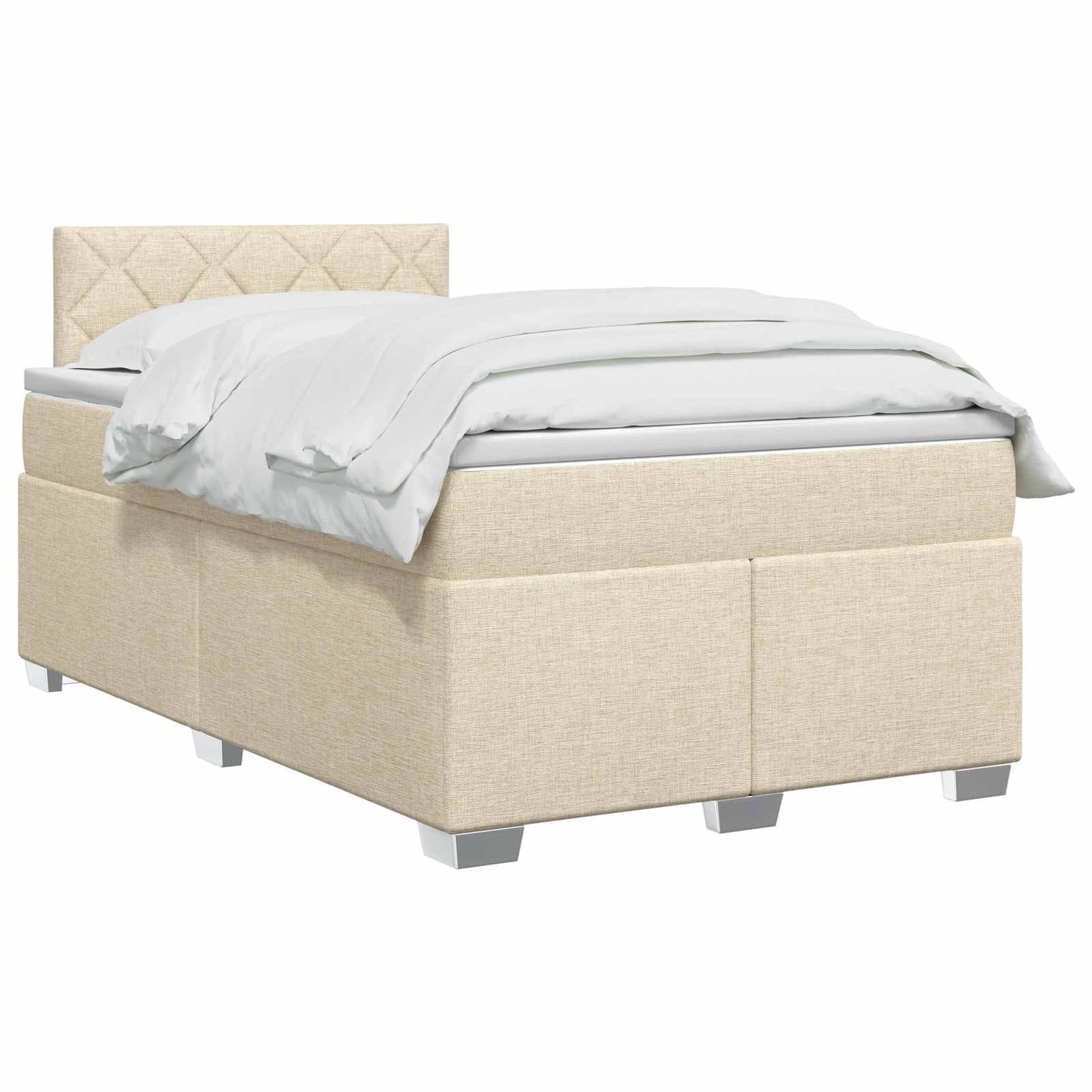Letto con Box Spring, Materasso e LED Crema 120 x 190 cm | homemem39