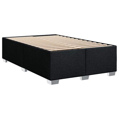 Letto con Box Spring, Materasso e LED Nero 120 x 200 cm Tessuto