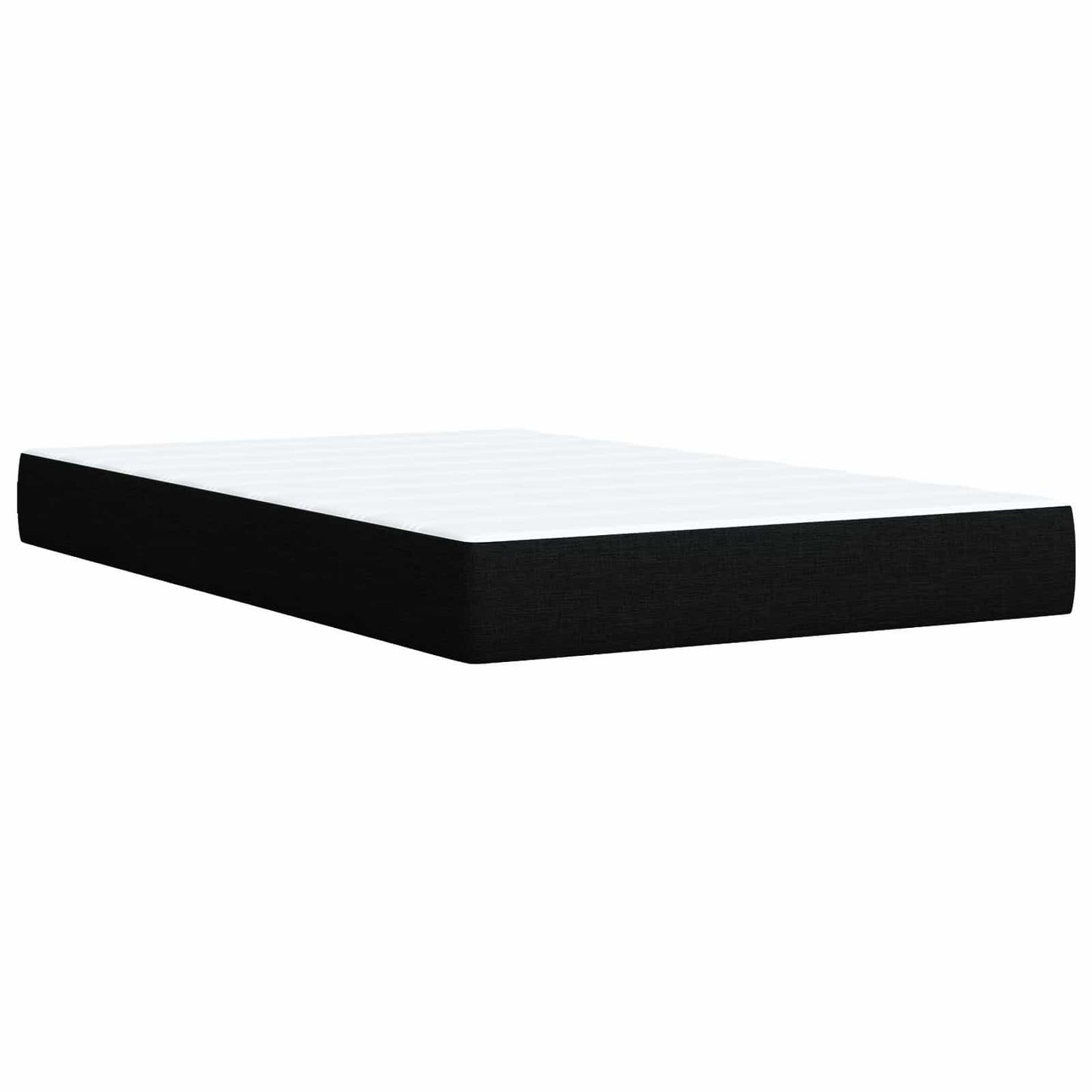 Letto con Box Spring, Materasso e LED Nero 120 x 200 cm Tessuto