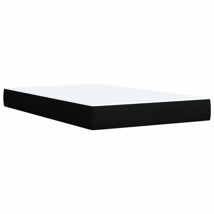 Letto con Box Spring, Materasso e LED Nero 120 x 200 cm Tessuto