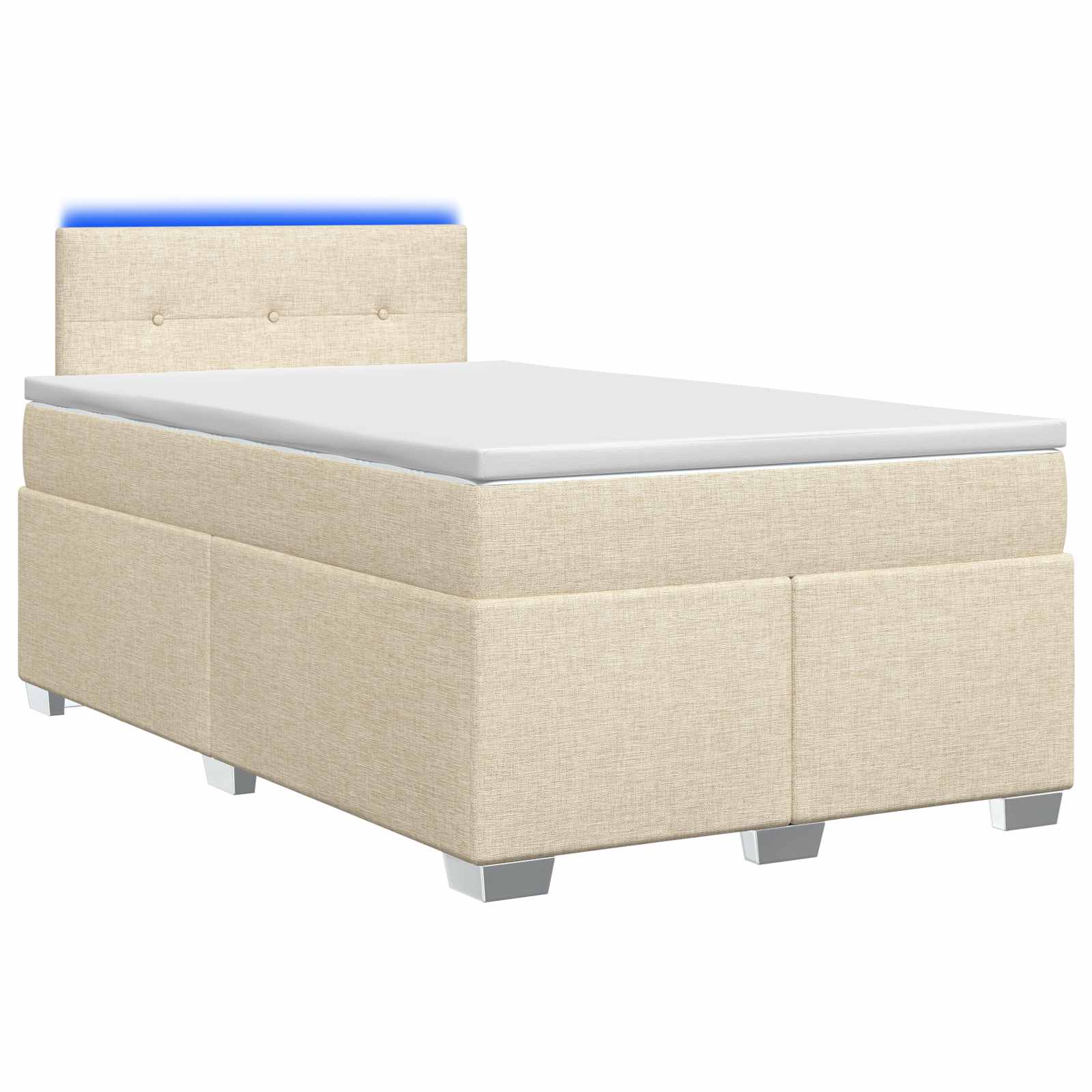 Letto con Box Spring, Materasso e LED Crema 120 x 200 cm | homemem39