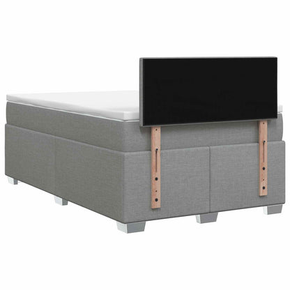 Letto con Box Spring, Materasso e LED Grigio Chiaro Tessuto | homemem39