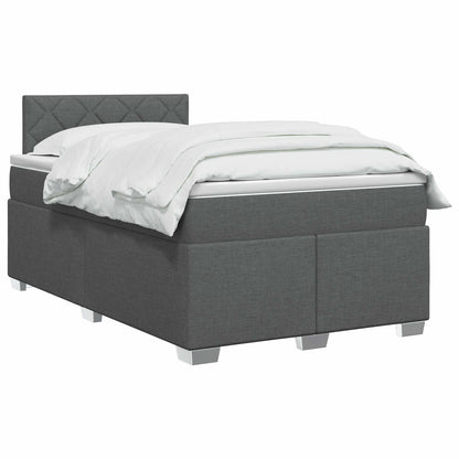 Letto con Box Spring, Materasso e LED Grigio Scuro 120 x 200 cm