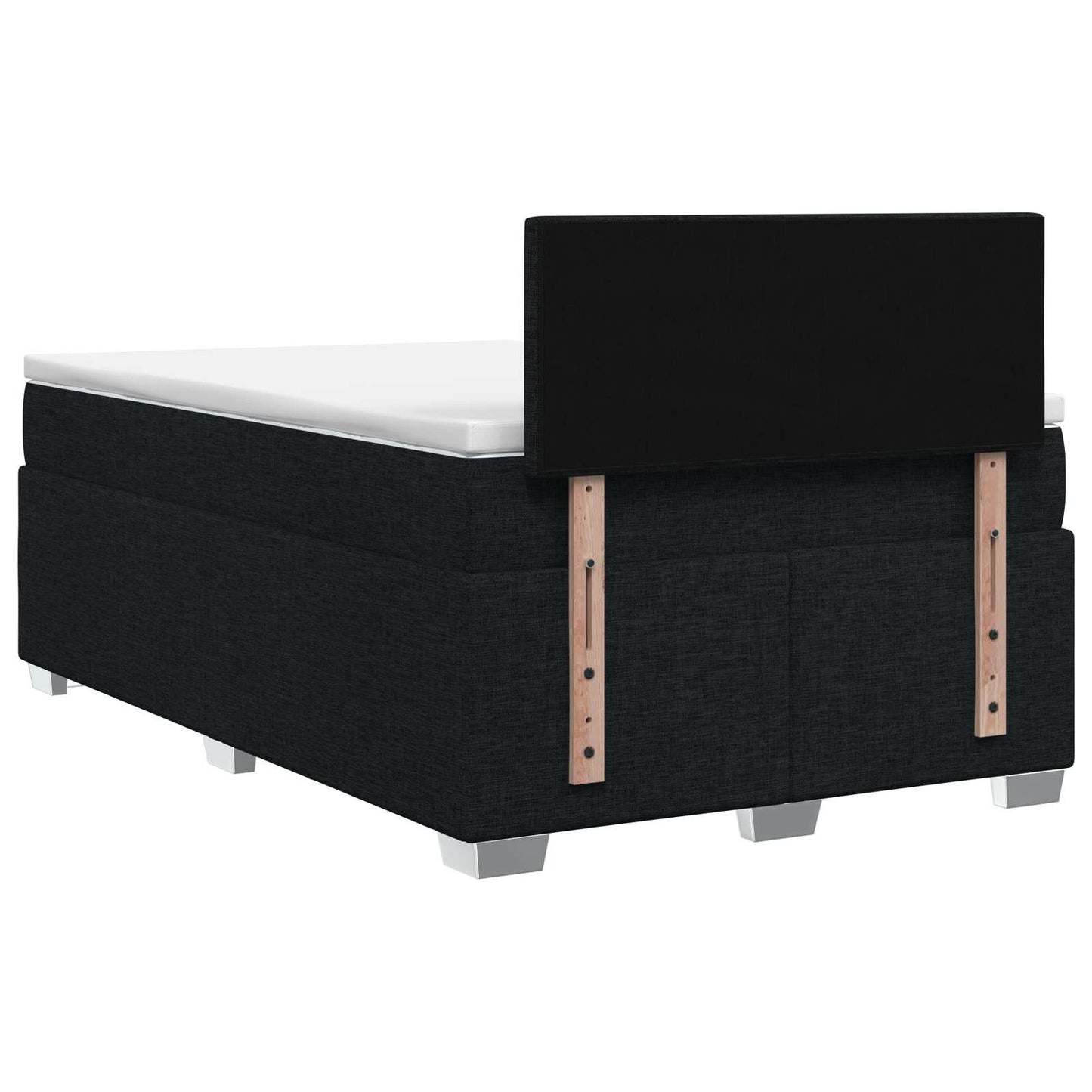 Letto con Box Spring, Materasso e LED Nero 120 x 200 cm Tessuto