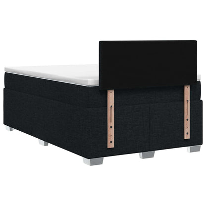 Letto con Box Spring, Materasso e LED Nero 120 x 200 cm Tessuto