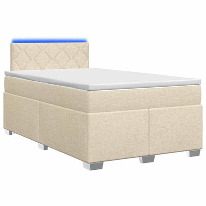 Letto con Box Spring, Materasso e LED Crema 120 x 200 cm | homemem39