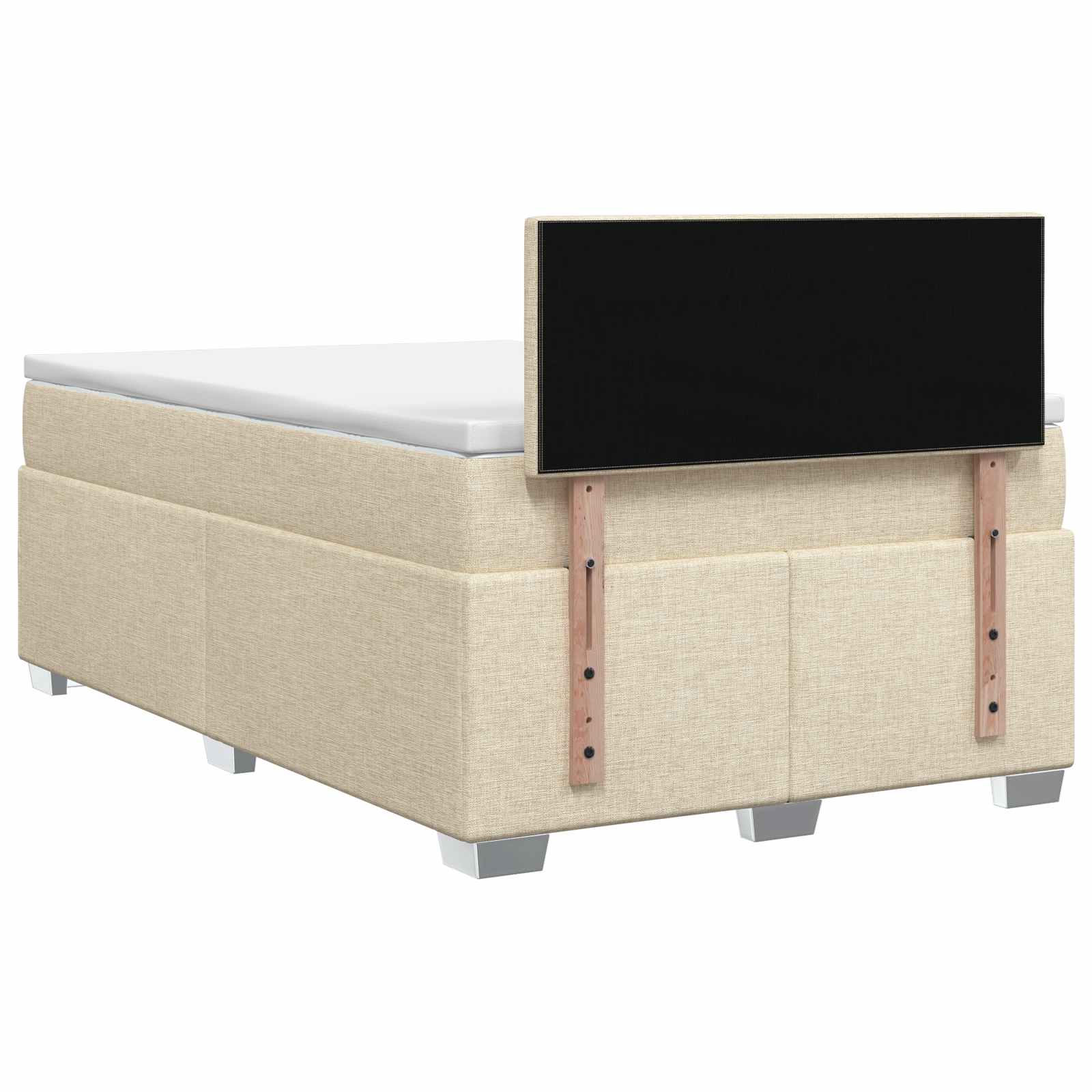 Letto con Box Spring, Materasso e LED Crema 120 x 200 cm | homemem39