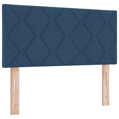 Letto con Box Spring, Materasso e LED Blu 120 x 200 cm Tessuto