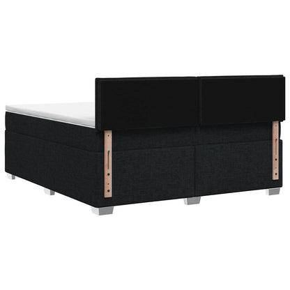 Letto con Box Spring, Materasso e LED Nero 140 x 190 cm Tessuto | homemem39