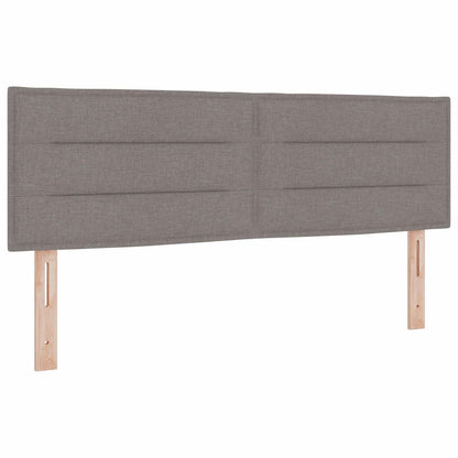 Letto con Box Spring, Materasso e LED Tortora 140 x 190 cm