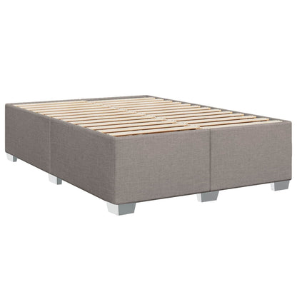 Letto con Box Spring, Materasso e LED Tortora 140 x 190 cm