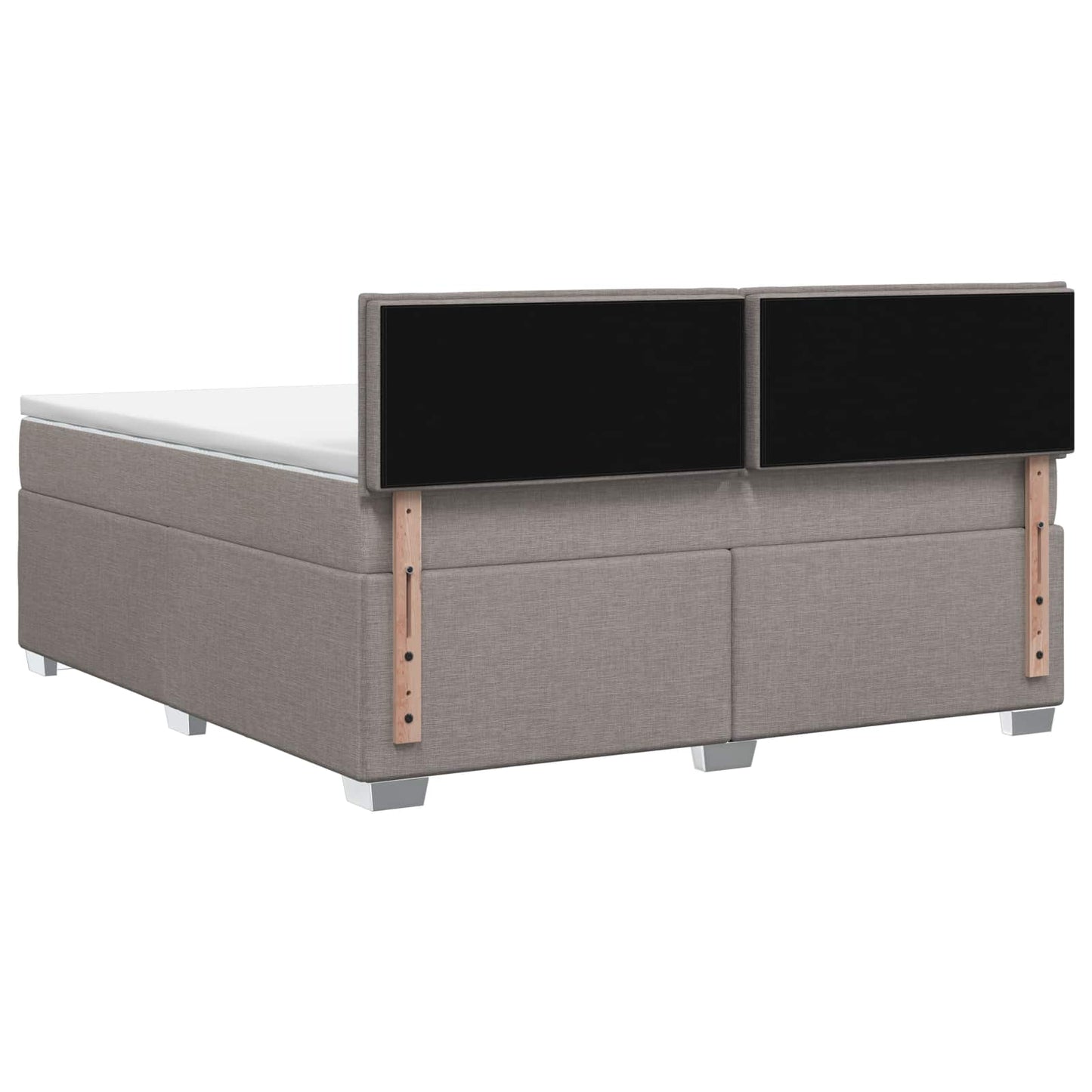 Letto con Box Spring, Materasso e LED Tortora 140 x 190 cm