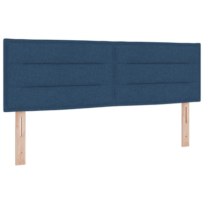Letto con Box Spring, Materasso e LED Blu 140 x 190 cm Tessuto