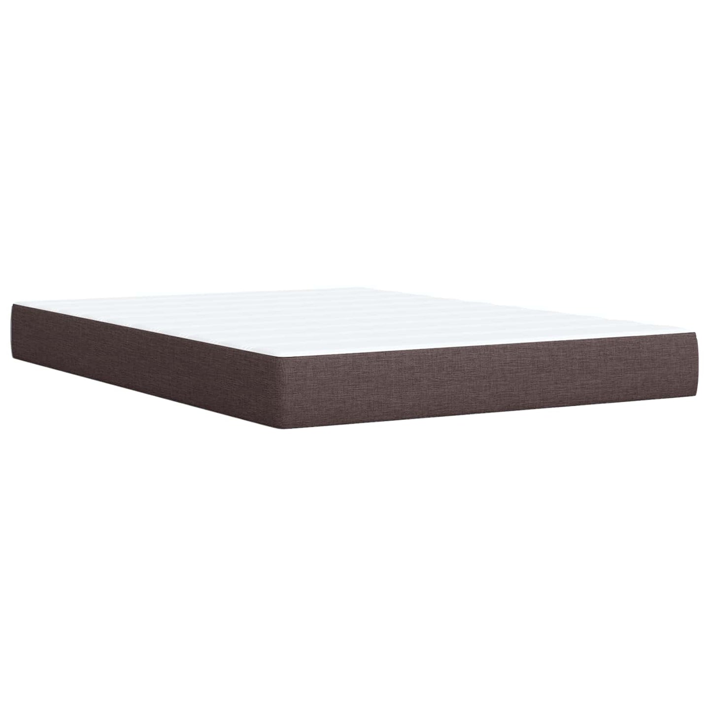 Letto con Box Spring, Materasso e LED Marrone Scuro Tessuto