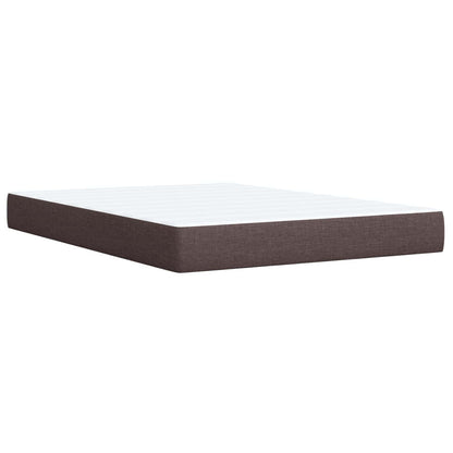 Letto con Box Spring, Materasso e LED Marrone Scuro Tessuto