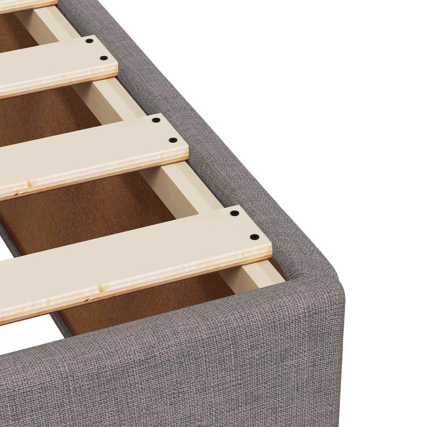 Letto con Box Spring, Materasso e LED Tortora 140 x 190 cm