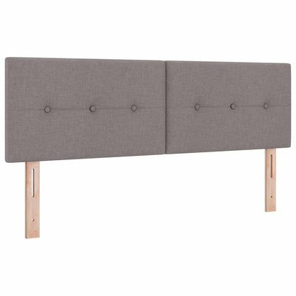 Letto con Box Spring, Materasso e LED Tortora 140 x 190 cm