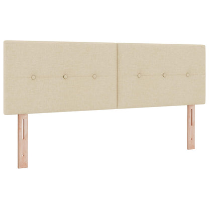 Letto con Box Spring, Materasso e LED Crema 140 x 190 cm