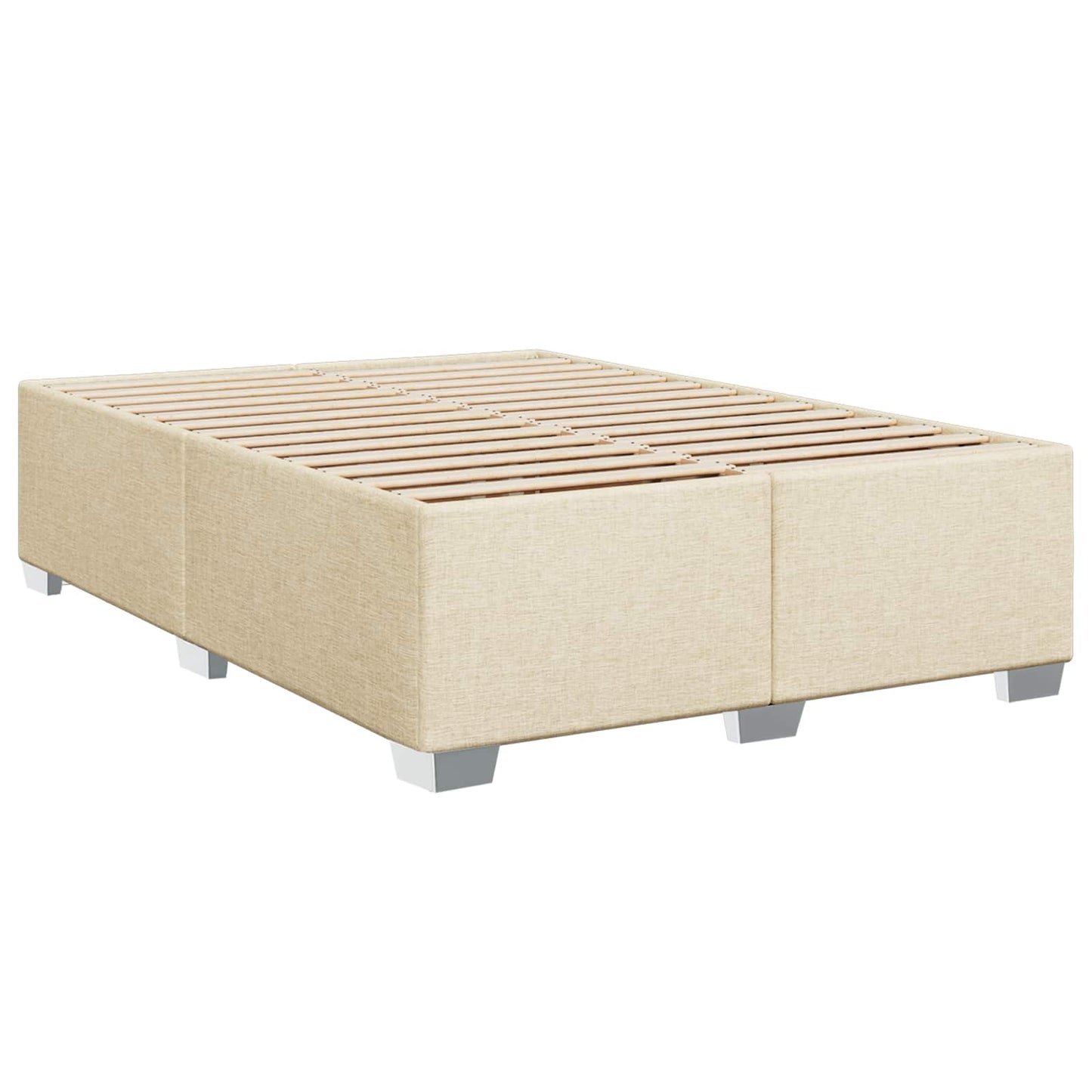Letto con Box Spring, Materasso e LED Crema 140 x 190 cm