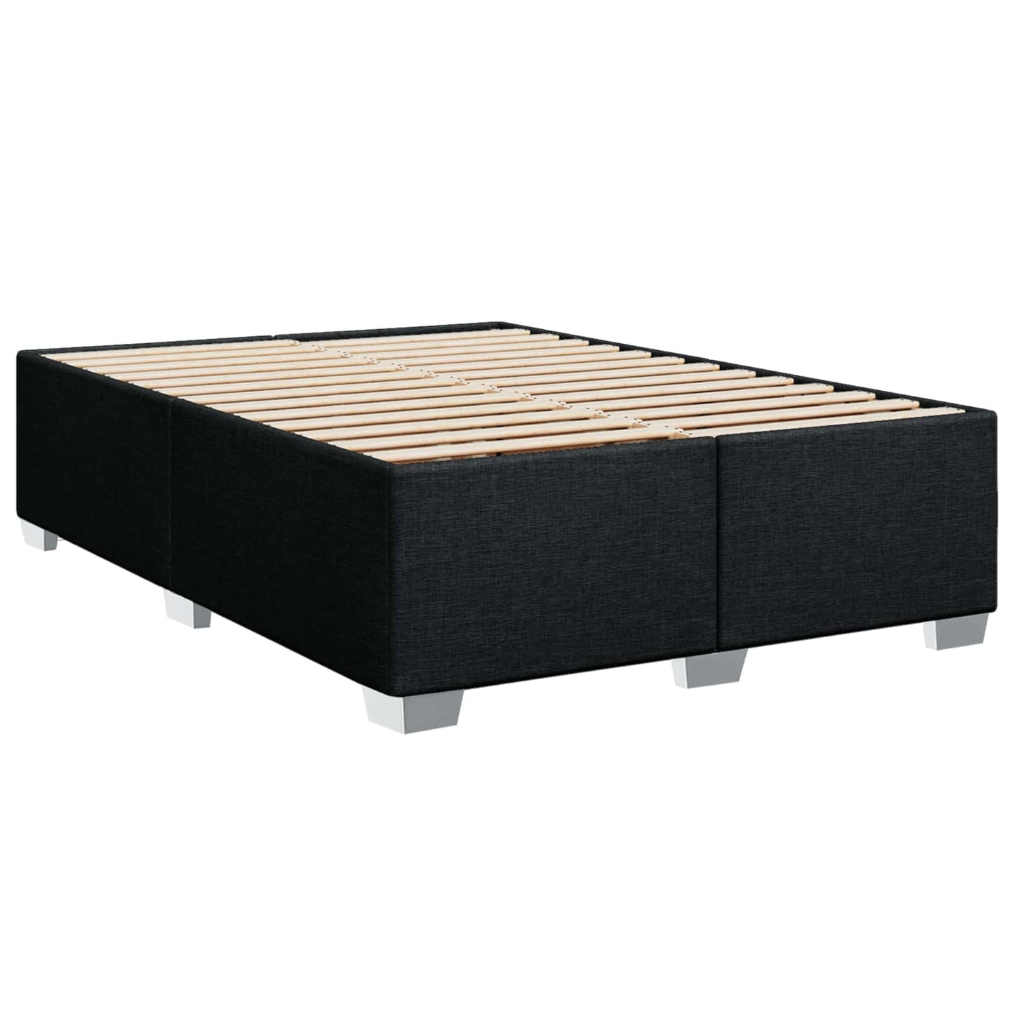 Letto con Box Spring, Materasso e LED Nero 140 x 190 cm Tessuto | homemem39