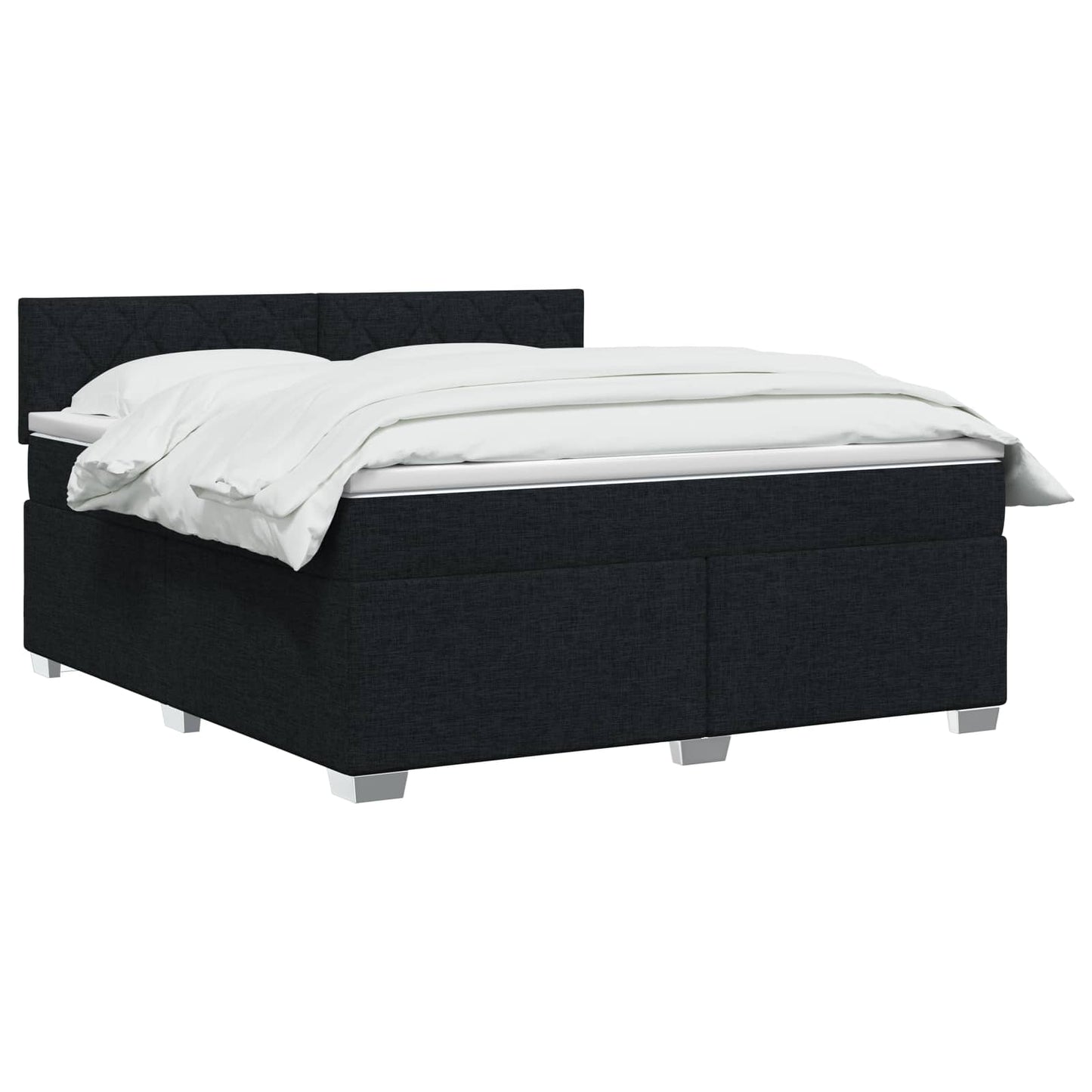 Letto con Box Spring, Materasso e LED Nero 140 x 190 cm Tessuto | homemem39