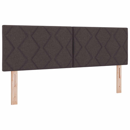 Letto con Box Spring, Materasso e LED Marrone Scuro Tessuto | homemem39