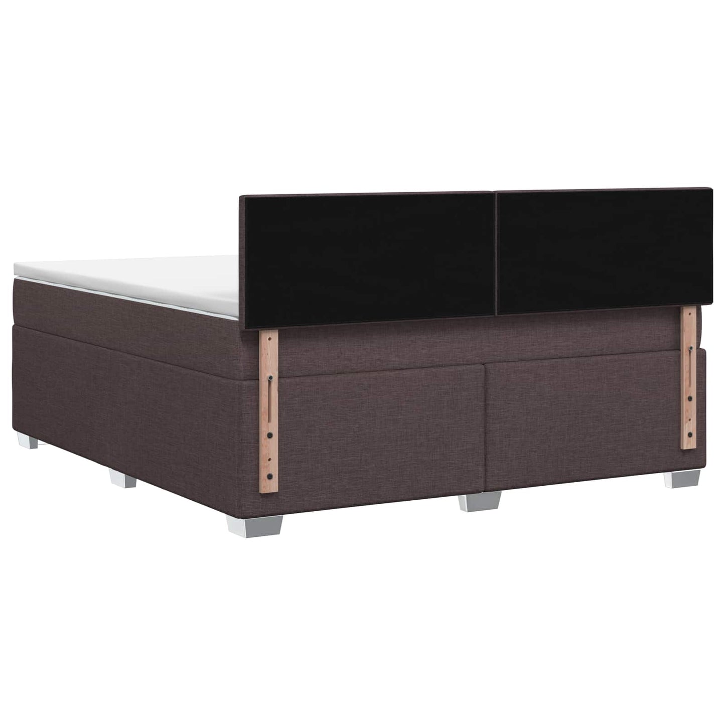 Letto con Box Spring, Materasso e LED Marrone Scuro Tessuto | homemem39