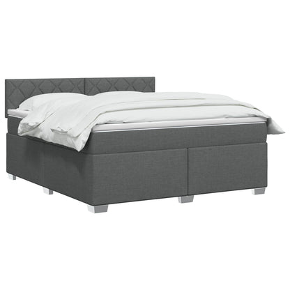 Letto con Box Spring, Materasso e LED Grigio Scuro 140 x 200 cm | homemem39