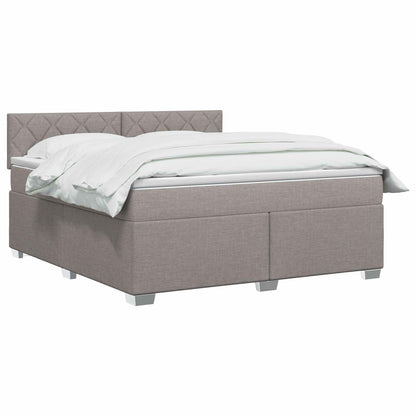Letto con Box Spring, Materasso e LED Tortora 140 x 200 cm | homemem39