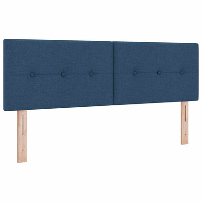Letto con Box Spring, Materasso e LED Blu 160 x 200 cm Tessuto