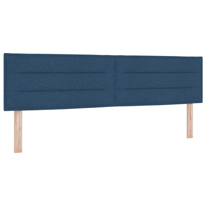 Letto con Box Spring, Materasso e LED Blu 180 x 200 cm Tessuto