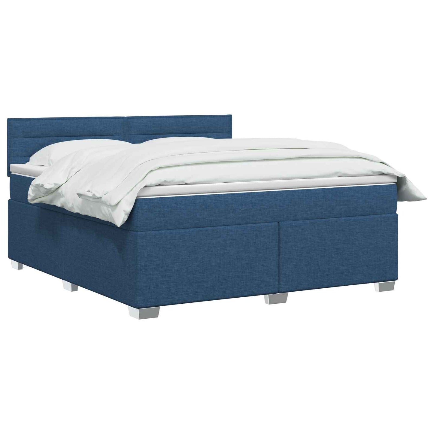 Letto con Box Spring, Materasso e LED Blu 180 x 200 cm Tessuto