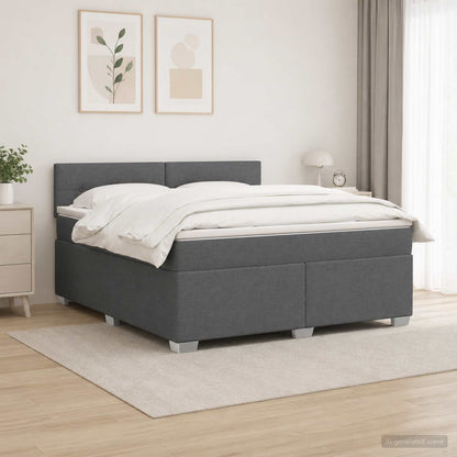 Letto con Box Spring, Materasso e LED Grigio Scuro 180 x 200 cm | homemem39
