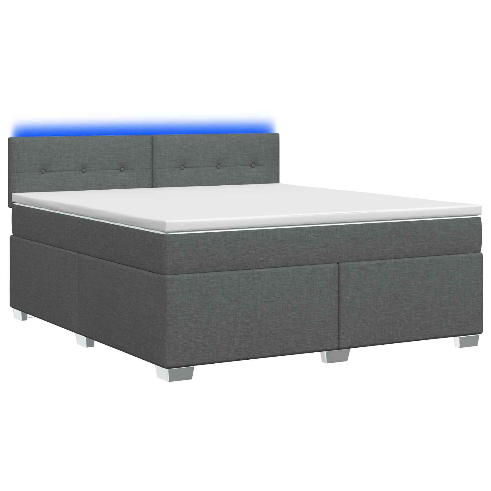 Letto con Box Spring, Materasso e LED Grigio Scuro 180 x 200 cm | homemem39