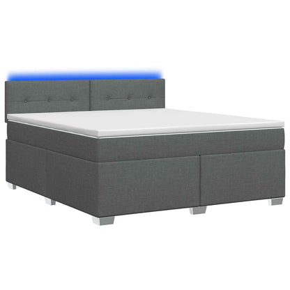 Letto con Box Spring, Materasso e LED Grigio Scuro 180 x 200 cm | homemem39