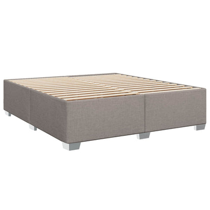 Letto con Box Spring, Materasso e LED Tortora 180 x 200 cm